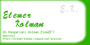 elemer kolman business card